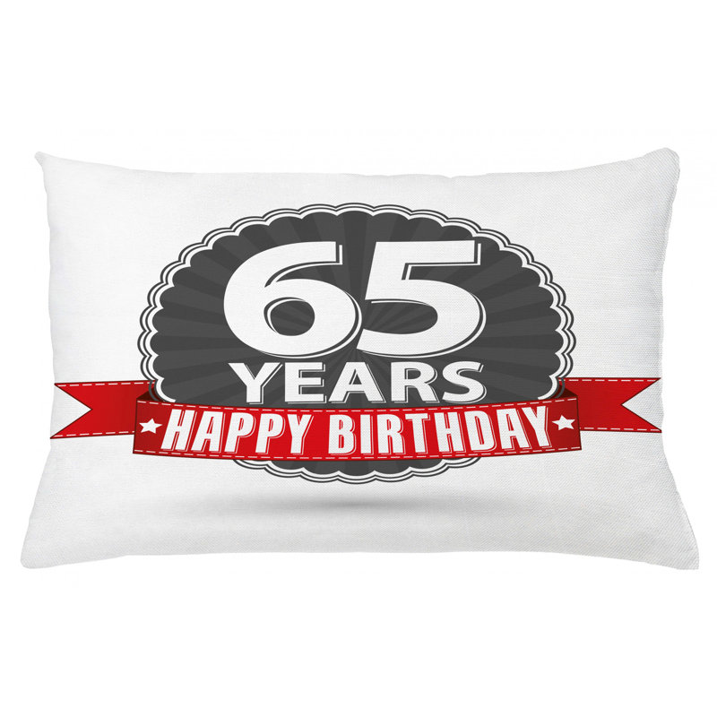 Housse de coussin lombaire intérieur/extérieur 65th birthday, 16 po x 26 po