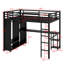Structure de lit mezzanine avec garde-robe, bureau et tablettes de rangement-75575738-75575739