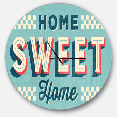 Horloge murale rétro Home Sweet Home