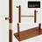 71" Solid Wood Coat Rack with Hanging Rod & Hooks for Bedroom Entryway-1697290126