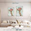 Girafe, couronne florale sur toile 3 pièces par Daisy A-93026182
