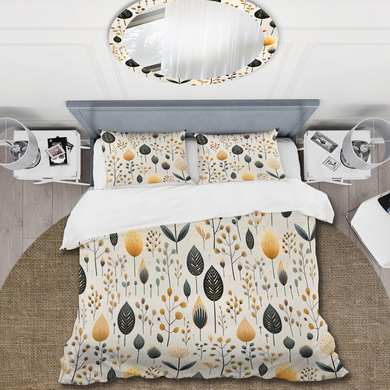 Chic Noir Floral Fusion II - Ensemble de housse de couette floral, Housse de couette pour grand lit et 2 taies décor