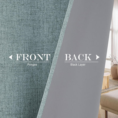 Door Curtains, 100% Blackout Door Window Cover for French Front Glass Window, Elegant Privacy Light Control Curtains for Kitchen, 1 Panel