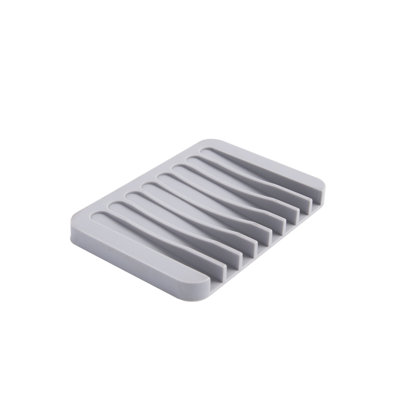 Kenney Freestanding Silicone Soap Dish, Gray