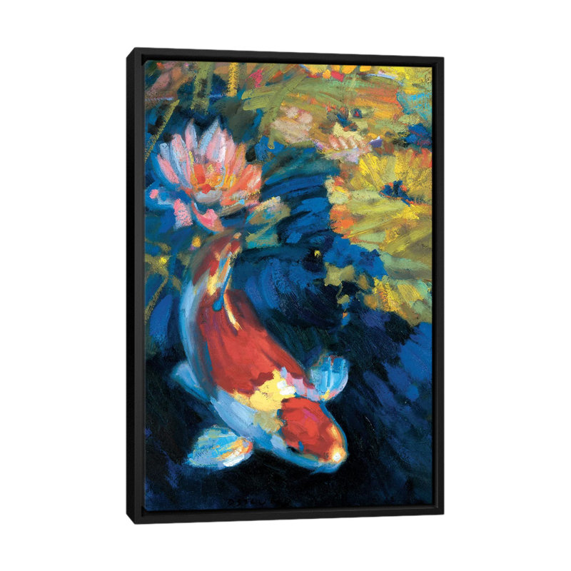 «Asian Serenity I», impression sur toile, H 26 po x l 18 po x P 1,5 po, Toile avec cadre flottant noir, Pas de tapis