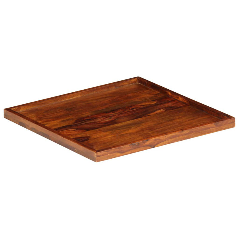 Solid Sheesham Wood Square Serving Tray 19.7"
