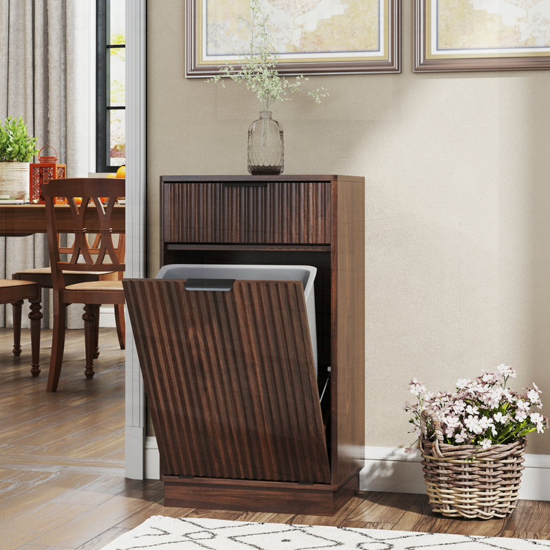 Armoire à poubelle inclinable 10 gallons Woodgrain