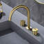  Robinet de lavabo pour salle de bain à poignée double 9-3 / 5 "en laiton massif sans plomb-94592269-129857382