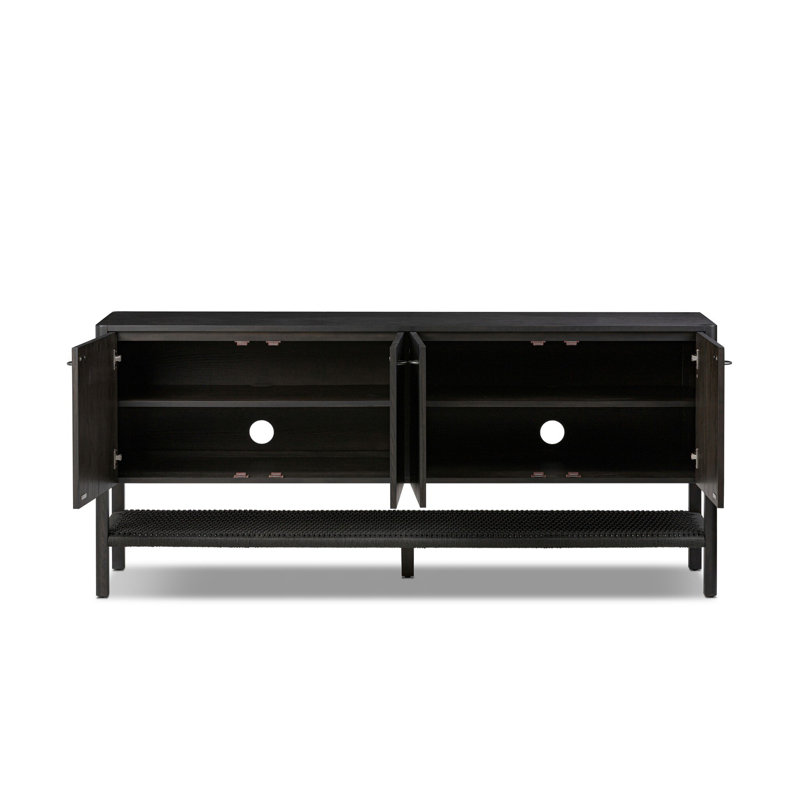 Zuma 72.25'' W Solid Wood Sideboard, Smoked Black Ash