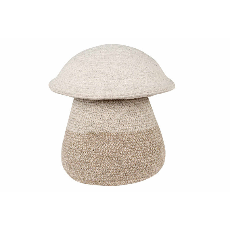 Panier en coton et bois, H 15 po x l 13 po x P 13 po