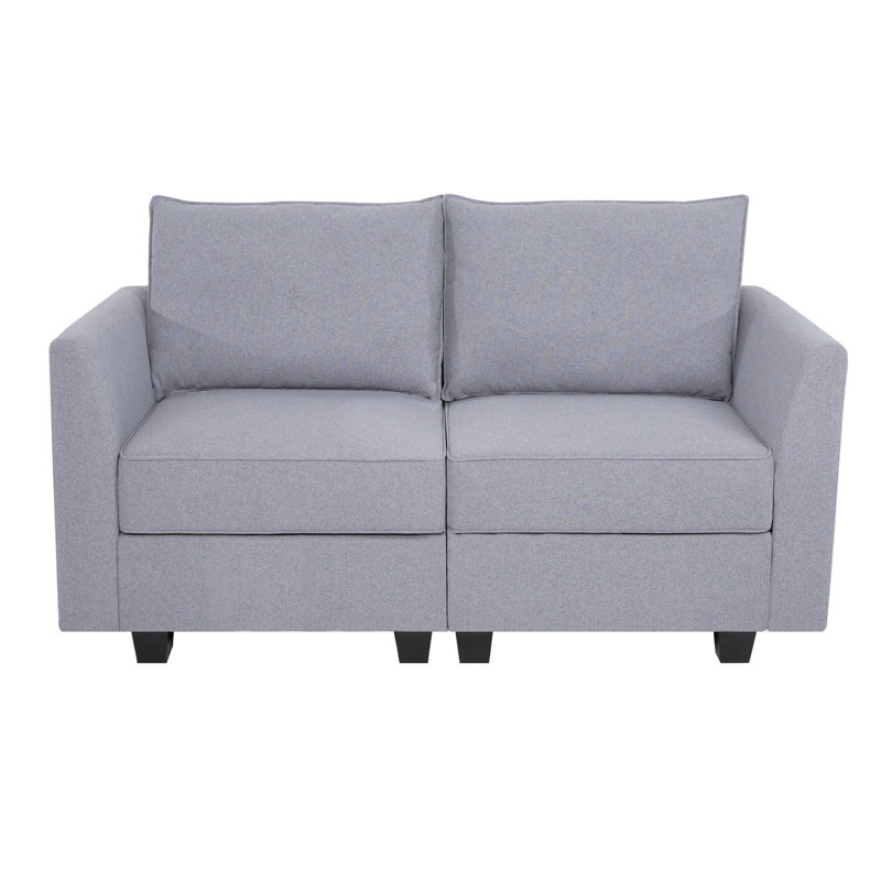 Ovey Modern Loveseat Sofa with Extendable Design & Soft Comfortable Seating, Grey