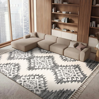 Purtell Ikat Grey Area Rug
