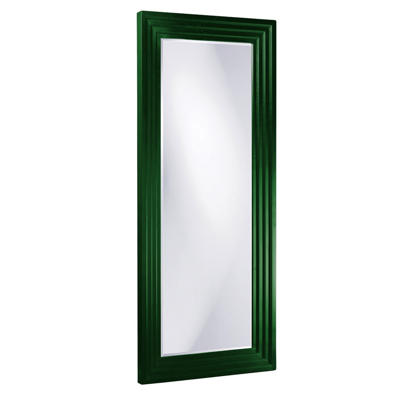Amy Wood Flat Wall Mirror, 82" x 34", Hunter Green