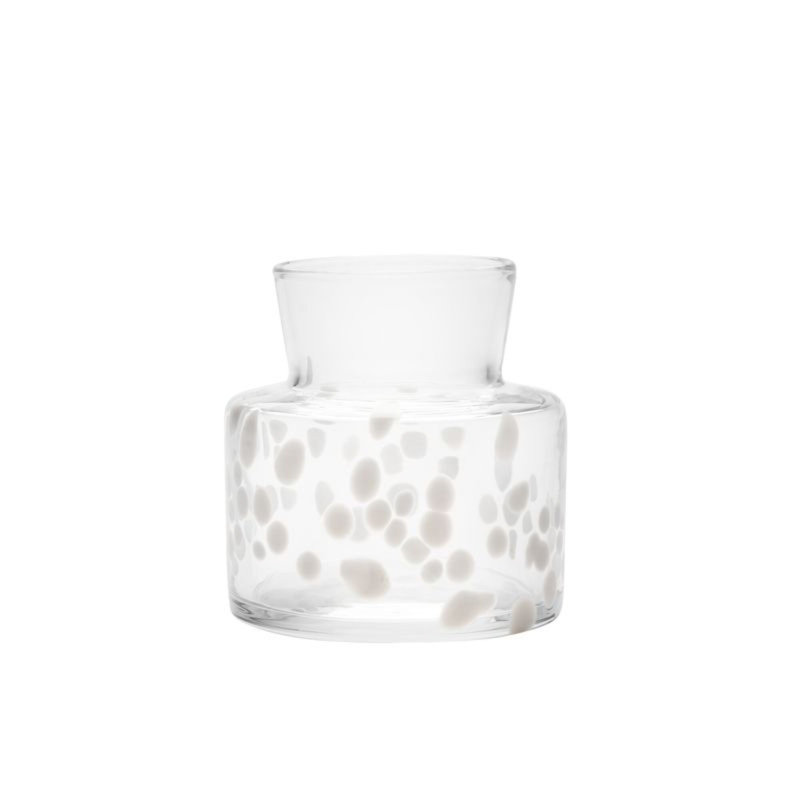 Meadow Glass Table Vase, 4.5" H x 4.3" W x 4.3" D, White/Ivory