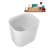 40" Streamline Soaking Glossy White Acrylic Freestanding Bathtub, Bamboo Tray, Drain-103682447