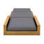 Chaise longue de patio en bois d'acacia Schnitzer avec dossier réglable et coussin à 3 volets (table non incluse)-124446492