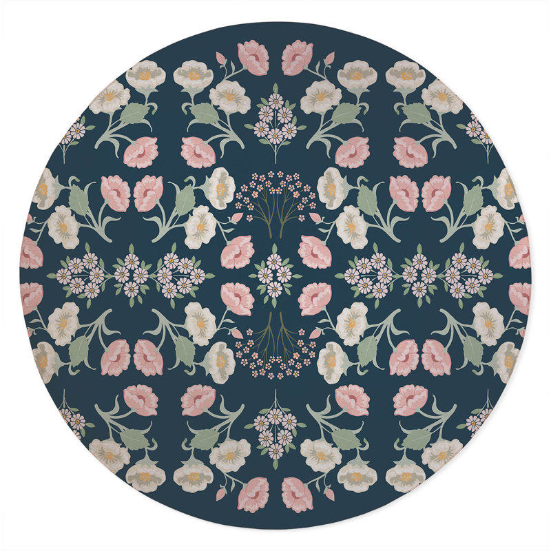 Tapis d'extérieur May Flowers, Rond 5 pi