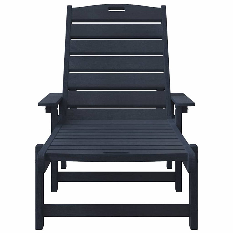 Sun Lounger Reclining Polyethylene Outdoor Garden Seating Modern Chair, Blue