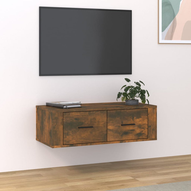 Brailyn Unfinished TV Stand for TVs up to 32", Brown/Black