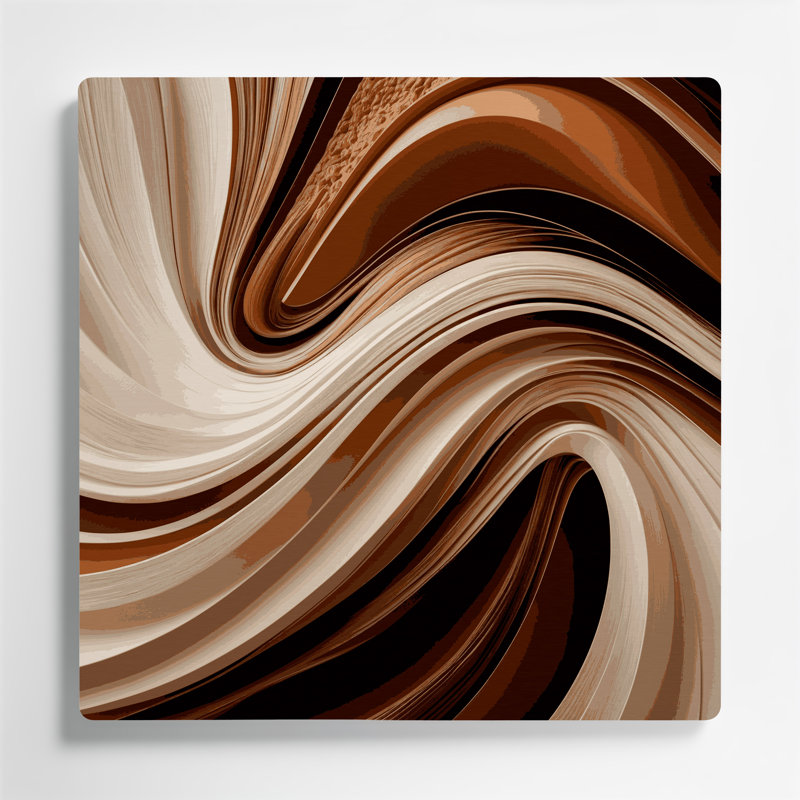 Gradient abstrait 34, art mural en métal beige, H 16 po x l 16 po