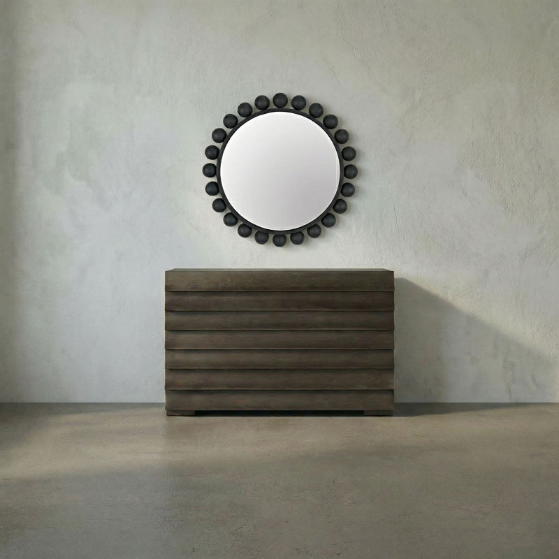 Cooper Flat Metal Wall Mirror, Black