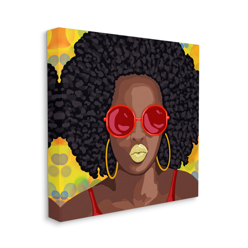 "Modern Glamour Pop Cosmetic", "Bold Lips" par Marcus Prime - impression sur toile, Toile tendue, H 36 po x l 36 po
