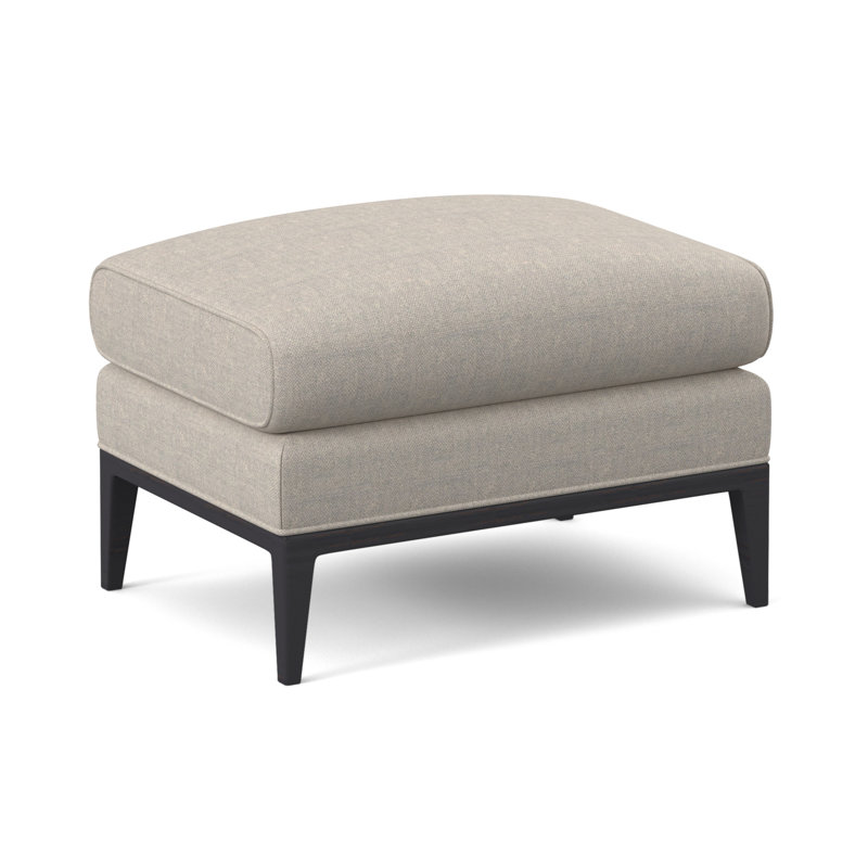 Cooper Ottoman, Venice Linen, Vintage Ebony