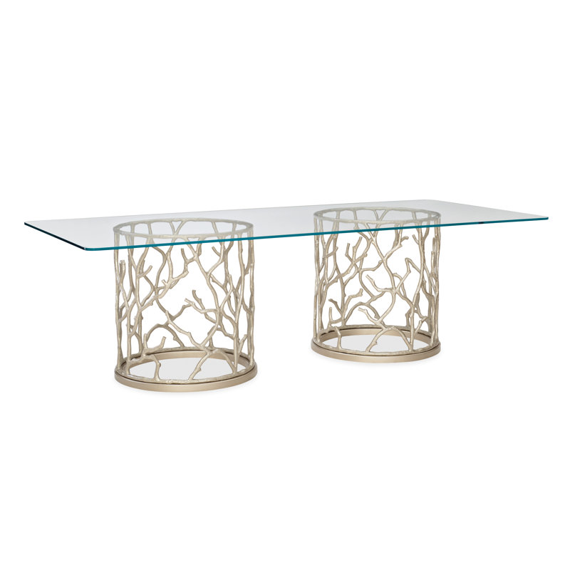 Caracole Classic Rectangular Glass Top Dining Table