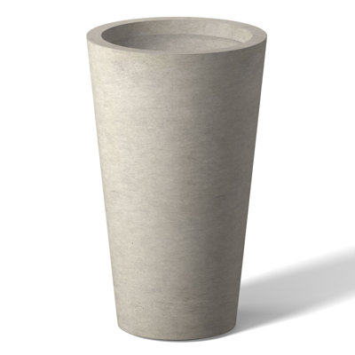 8 In. Medium Concrete Round Planter / Pot With Drainage Holes