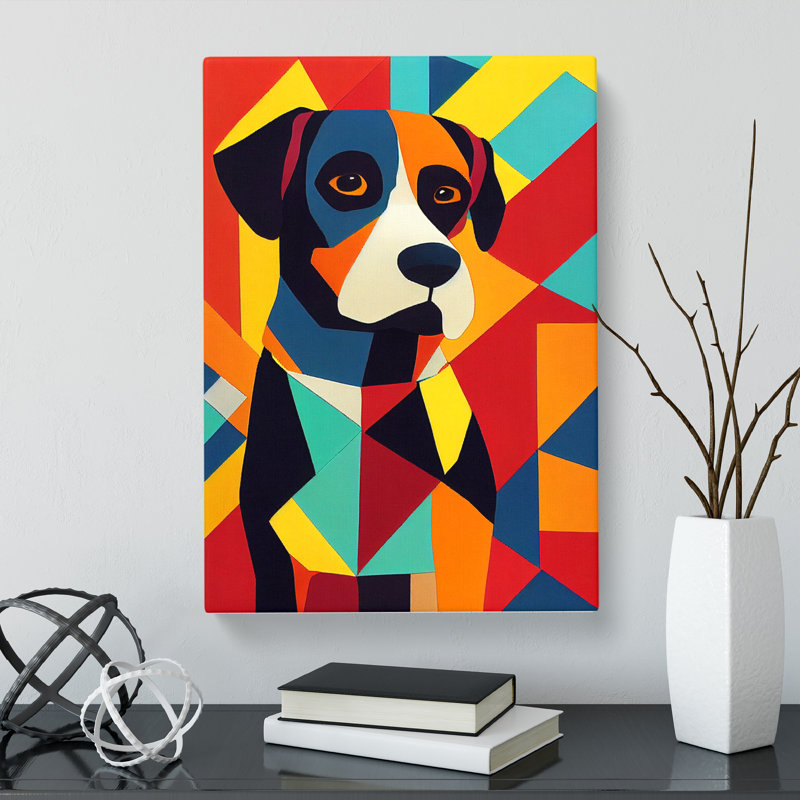 Dog Patchwork - Wrapped Canvas Print, 50cm H x 35cm W x 3cm D