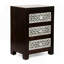 Wooden 3 Drawer Bone Fitted Nightstand