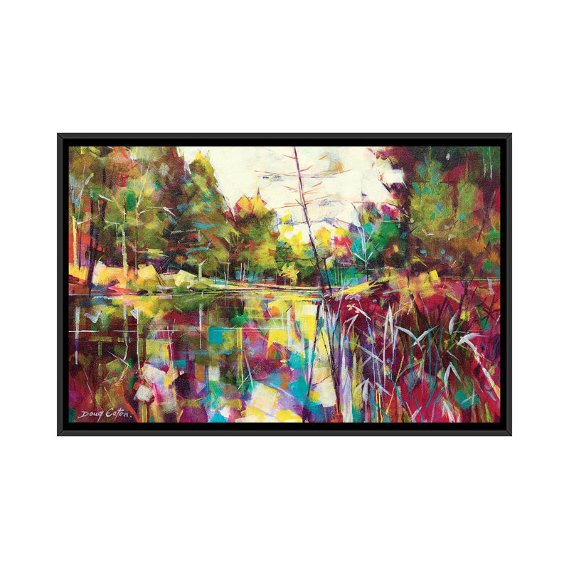 Soudley Ponds 1 Piece Painting on Canvas, 66.04 cm H x 45.72 cm W, Black Framed