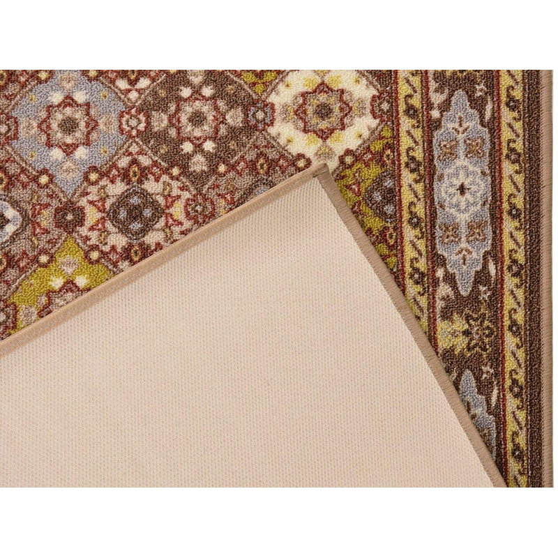 Custom Size Anti-Slip Low Profile Loop Pile Oriental Multi Color Persian Bakhtiari Taupe Design Runner Rugs, Runner 3' x 11'