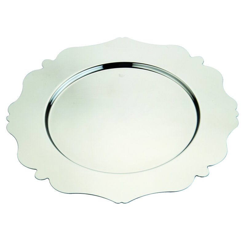 Dolce Vita 18/10 Stainless Steel Scalloped Chargers, Silver