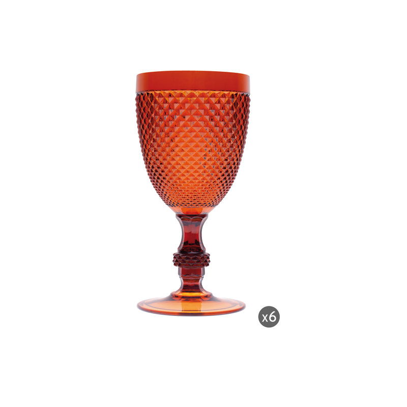 Diamond 390ml Goblet Set, Orange