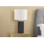 Lighting, H 24 po, lampe de table, béton noir, abat-jour ivoire / crème, moderne