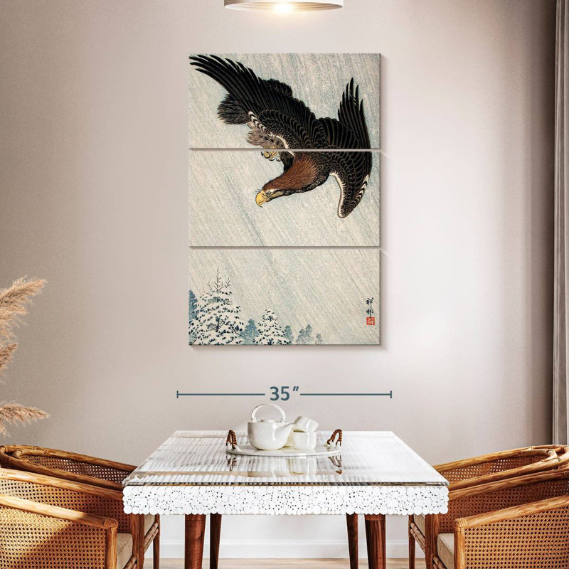 Brampt Eagle Flying In Snow, 50" H x 32" W