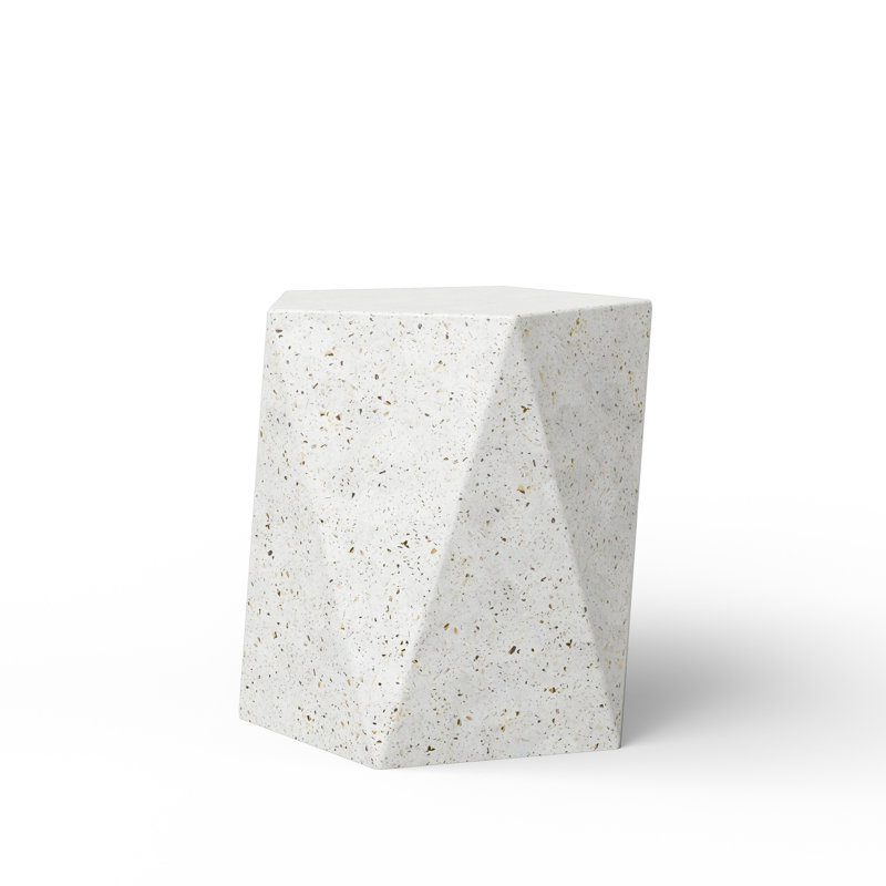Kelson Accent Stool, Ivory Terrazo
