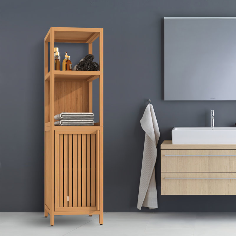 Lizania Bamboo Linen Cabinet, Brown