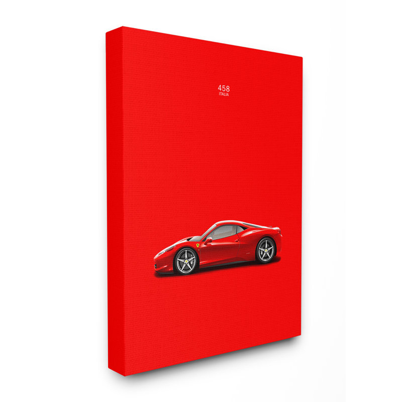 «Minimal Bright 458 Italia» par Mark Rogan, reproduction d'art graphique, H 30 po x l 40 po x P 1,5 po, Toile tendue