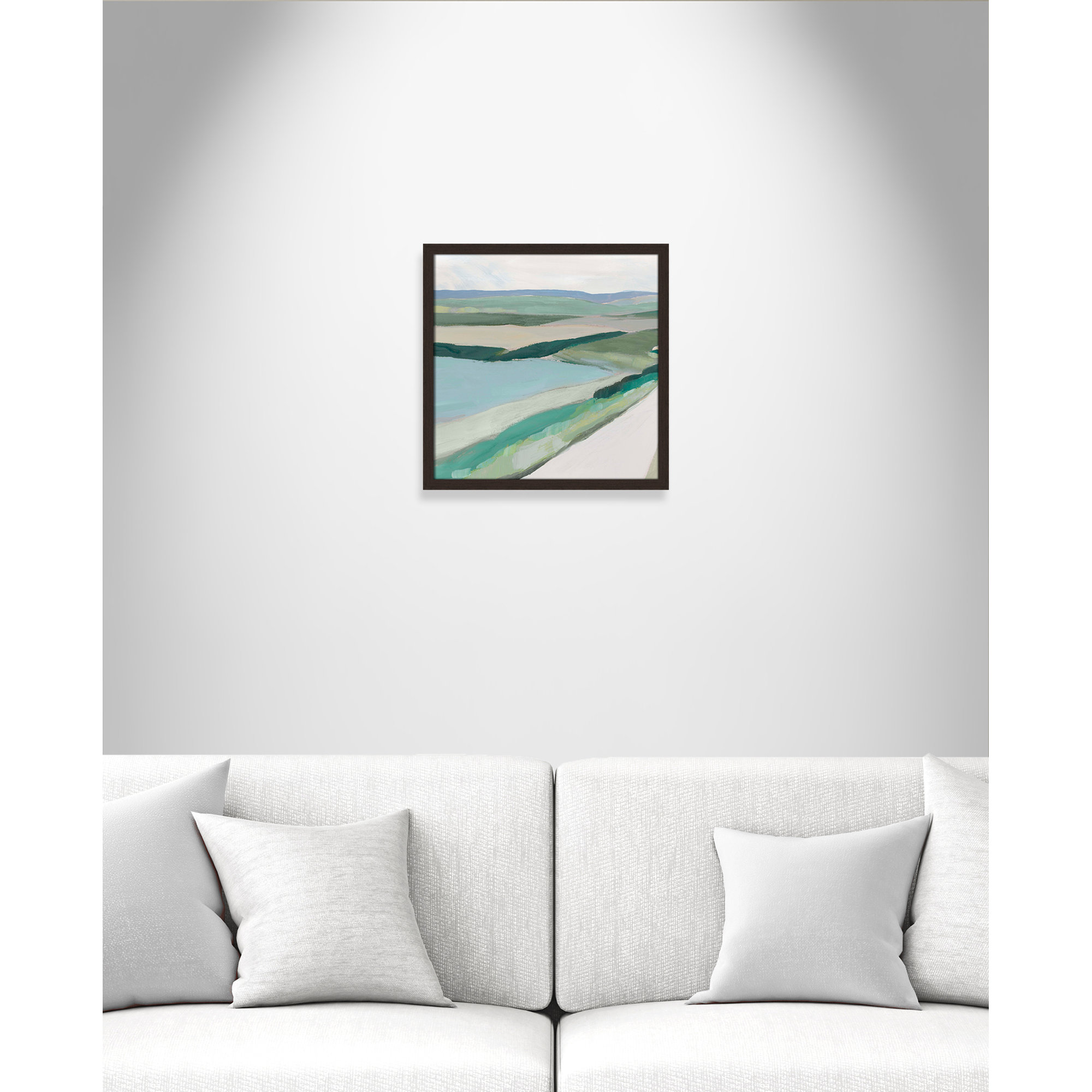 Fields Of Green I by - Single Picture Frame Print, Walnut Framed, 17" H x 17" W x 1.25" D