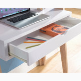 Ladder Desk Two- Tone, Home Office Study Desk With Drawer And Two Shelves In White & Weathered White