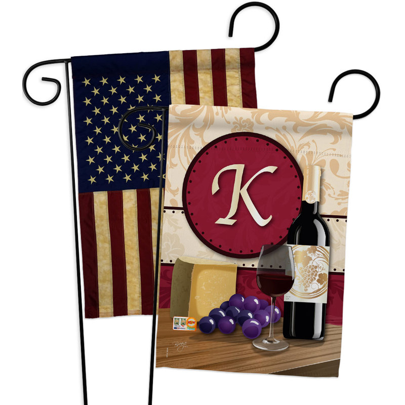 Drapeau de jardin vin en polyester 19 côtés x l 19 po Wine, K