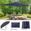 Parasol de patio rectangulaire - Parasol à manivelle 10 pi avec bouton-poussoir inclinable pour meubles d'extérieur, terrasse, jardin ou piscine par Pure Garden (Marine)-1752484759