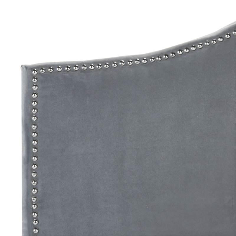 Upholstered Headboard, Velvet Gray, Queen