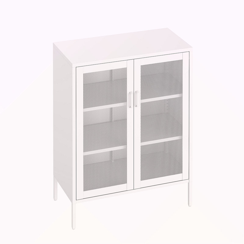 Armoire d'appoint 32 "en métal blanc