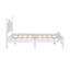 Full Size Wood Platform Bed Frame,Retro Style Platform Bed With Wooden Slat Support,White