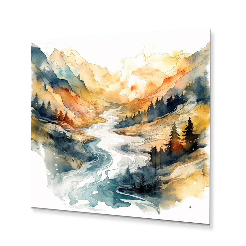 Nature's Nordic Beauty III - art mural scandinave en métal, H 16 po x l 16 po x P 1 po