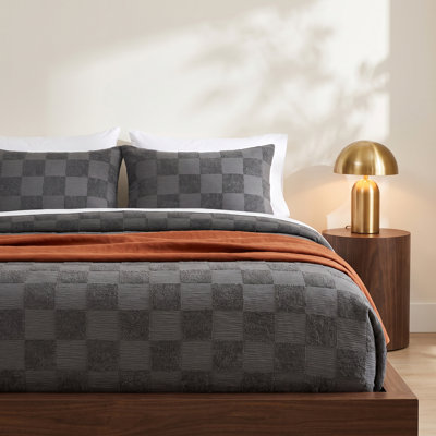 Lora Textured Checkered Duvet Set
