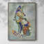 Fantastic Florals Fox, assis, reproduction encadrée - bois massif-897195500